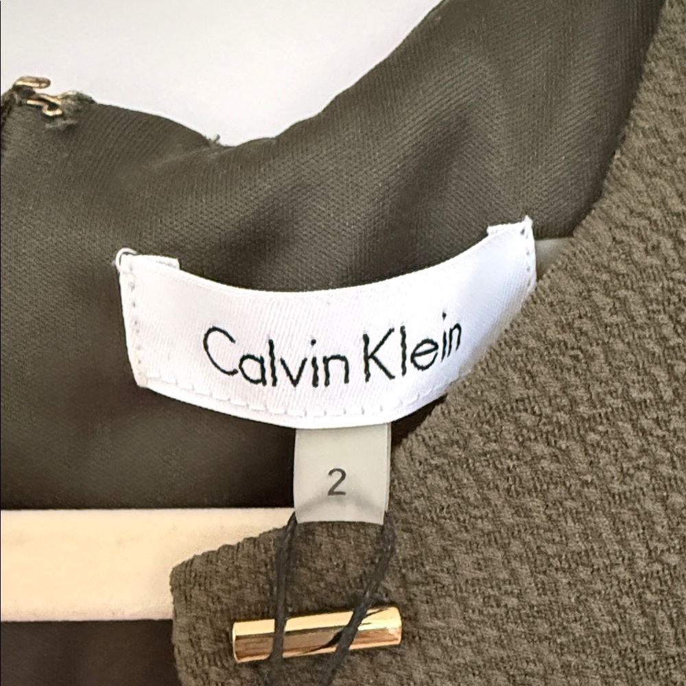 Calvin Klein Olive Green Mini Dress - Picture 2 of 4